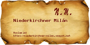 Niederkirchner Milán névjegykártya