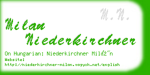 milan niederkirchner business card